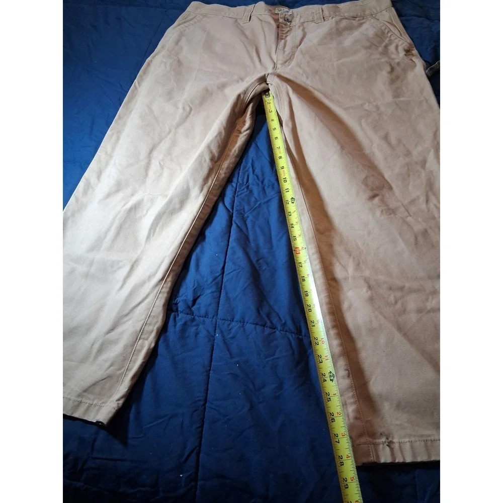 LL Bean Pants Men's 44x29 Khaki Heavy Duty Rugged Workwear 0 DUW3 Canvas‎